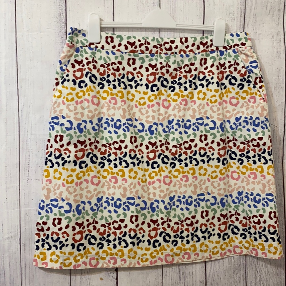 NWT Boden cotton rainbow leopard A-line Francesca skirt 12R US size